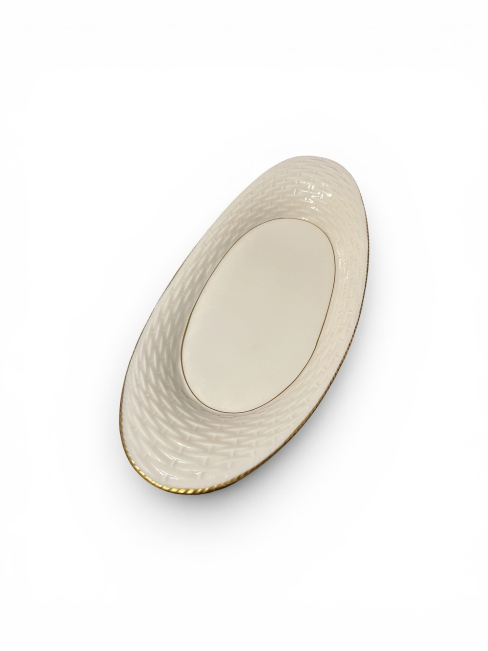Lenox Cream Oval Serving Platter with Gold Rim